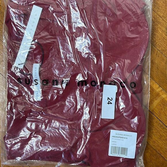 Susana Monaco Reverse Sweetheart Long Sleeve Mini Dress in Siren Size Large NWT - Picture 2 of 6